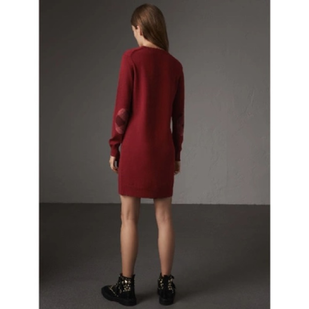 Pre-Owned Burberry Merino Sweaterdress w/ Check Elbow Patches Size XL Orig. $495
